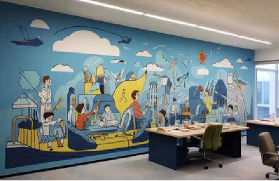 蒙自办公室墙绘的特点。